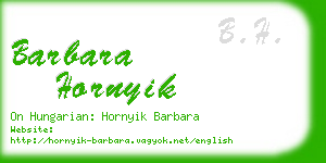 barbara hornyik business card